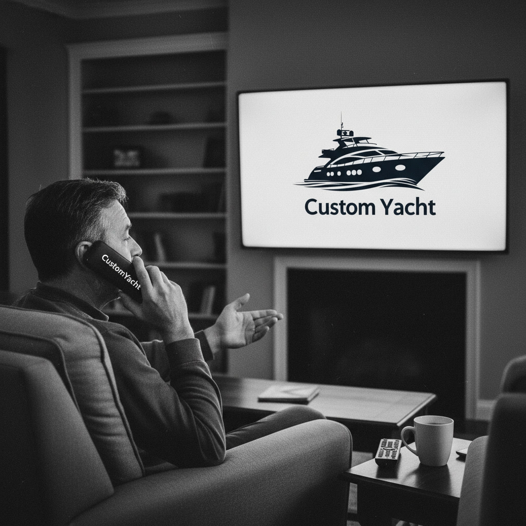 Логотип компании CustomYacht - сервис по ремонту яхт и катеров по всей России